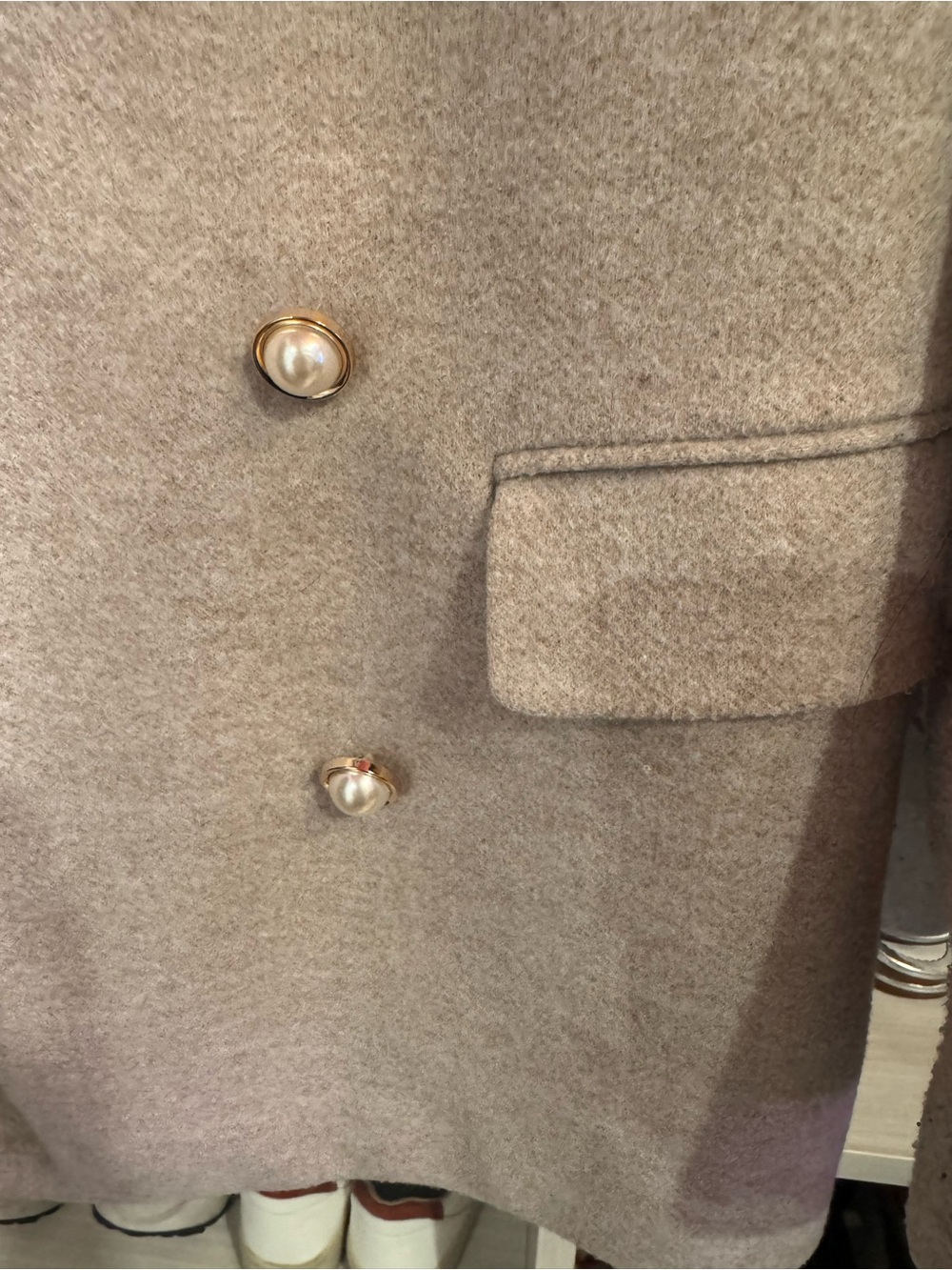 LOFT Double-Breasted Blazer Coat with Pearl Buttons - Picture 3 of 4